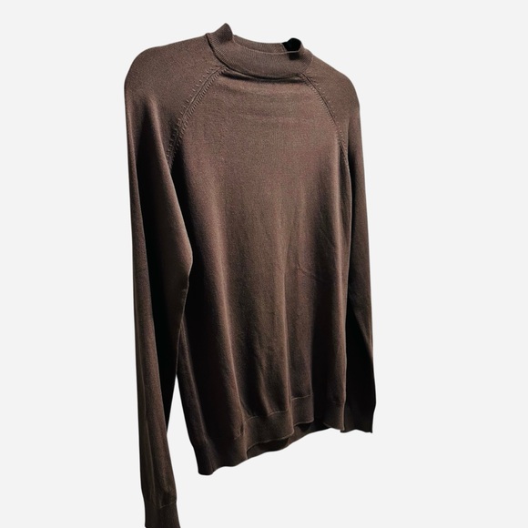 Zara brown contemporary mock neck long sleeve knit sweater Small - Picture 7 of 9